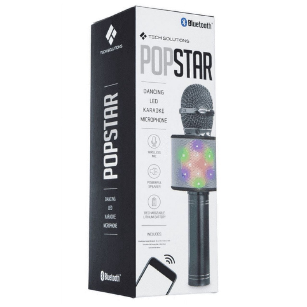 NIB Tech Solutions Popstar Bluetooth Dancing LED Karaoke Wireless Microphone